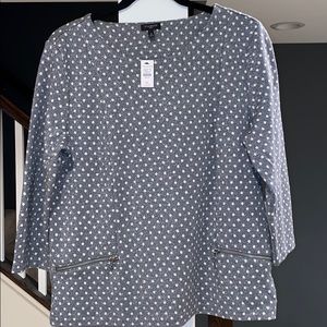 Talbots polka dot , sheen fabric top